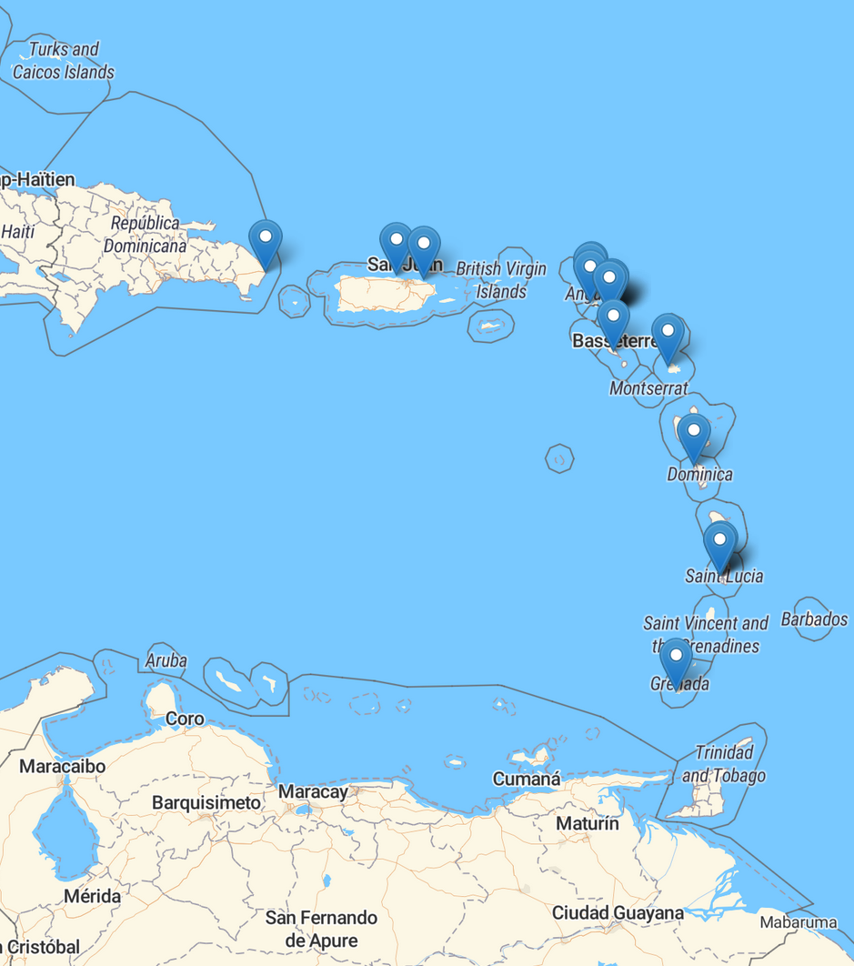 Mapa Caribe