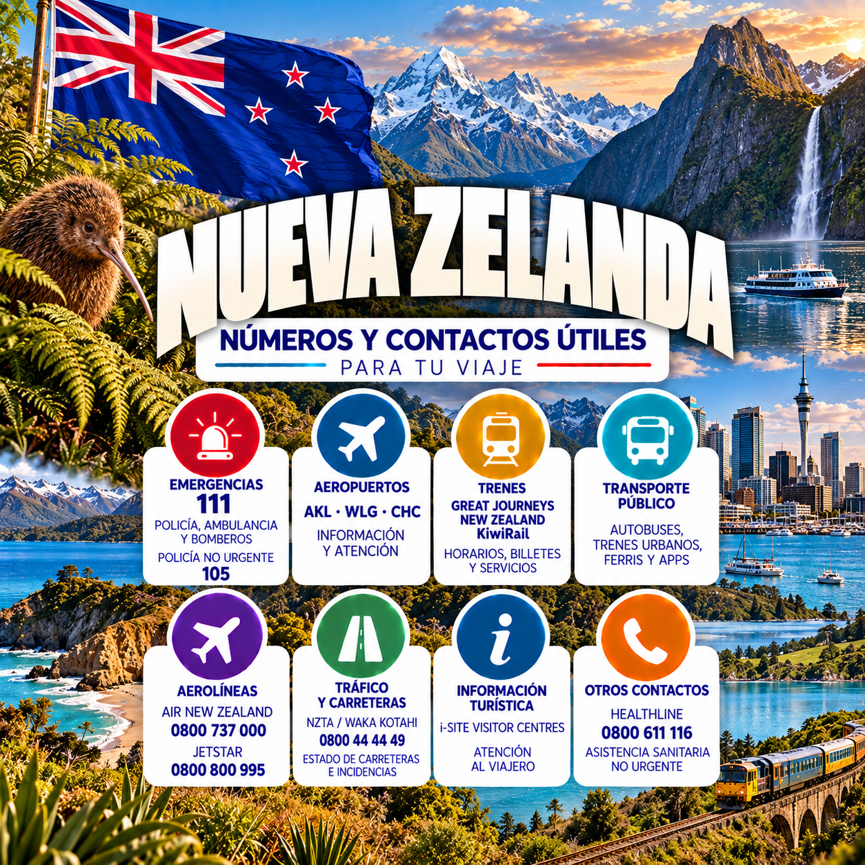 Números de Emergencia de Nueva Zelanda